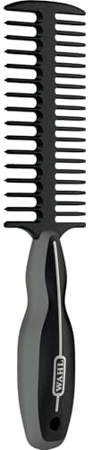 WAHL Professional Animal Mane & Tail Brush - Ergonomic Black Braiding Comb (#858708) for Equine Grooming
