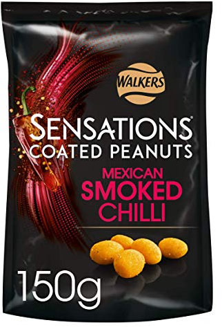 Walkers Sensations Smoked Chilli Coated Sharing Peanuts 150g