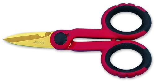 ARCOS Ecopro Tijeras de Electricista Acero Inoxidable Tungsteno 145 mm | Recubrimiento de tungsteno. Mango de polipropileno. Serie Ecopro. Color rojo.