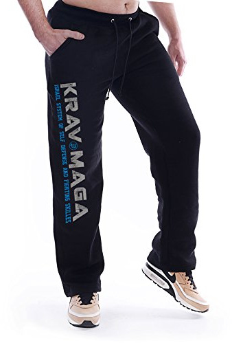 Dirty Ray Artes Marciales Krav Maga pantalón de chándal hombre con bajo elástico SDKM1S (L)