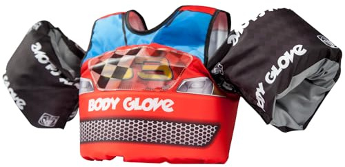 Body Glove Paddle Pals Motion Life Jacket - USCG and Transport Canada Approved Children Life Vest Fits 30-50 LBS - Polyester Swim Vest for Kids - Level 70 (Type III) PFD - Race Car