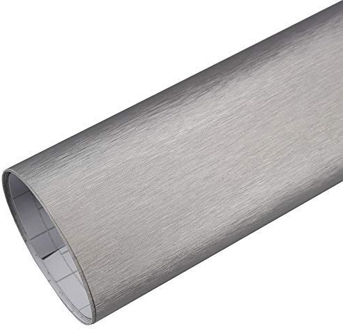 Rapid Teck® 5,26€/m Premium Aluminium Alu gebürstet Silber 1m x 1,52m - Blasenfrei mit Luftkanälen - Auto Folierung - Car Wrapping Folie - Schwarze Folie Auto