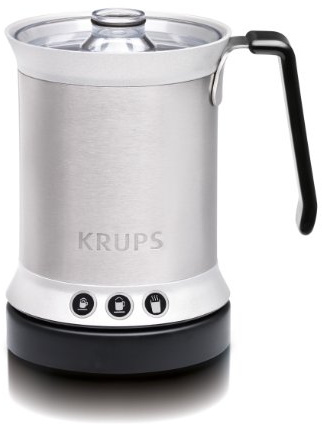 KRUPS XL2000 elektrisk mjölkskummare för cappuccino latte och varm mjölk, 0,3 kvart, silver