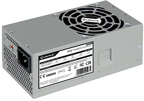UNYKAch Fuente de Alimentación TFX 350W, con Ventilador de 80 mm Ultra Silencioso, Sistemas de Protección contra Sobretensión, Baja Tensión, Sobreintensidad y Cortocircuitos