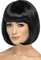 Smiffys Damen Kinnlanger Bob Perücke mit Pony, 30 cm, Partyrama Perücke, Schwarz, One Size, 42389