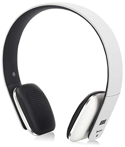 August EP636 - Casque Bluetooth Sans Fil aptX - Homme Femme NFC Micro Audio Stéréo Supra Aural Ultra-léger Confortable, Batterie 14H d'autonomie Wireless - Compatible Android, Apple, Windows - Blanc