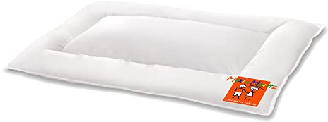 HANSKRUCHEN® Maxi und Moritz Baby Kopfkissen 40x60 cm - Made in Germany Flachkissen aus 100% Baumwolle - 90% Daunen / 10% Federn - Allergiker geeignet