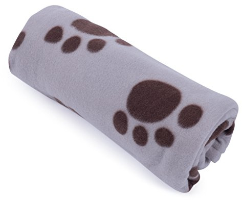 Petface Soft Cosy Fleece Comforter Paw Prints Blanket for Dogs, 100 x 70 cm