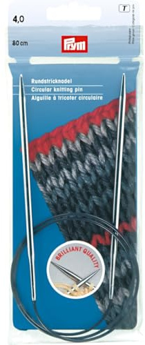 Prym Agujas de Tejer Circulares MS 80 cm 4,00 mm Plata, Latón, Plateado, 4 mm