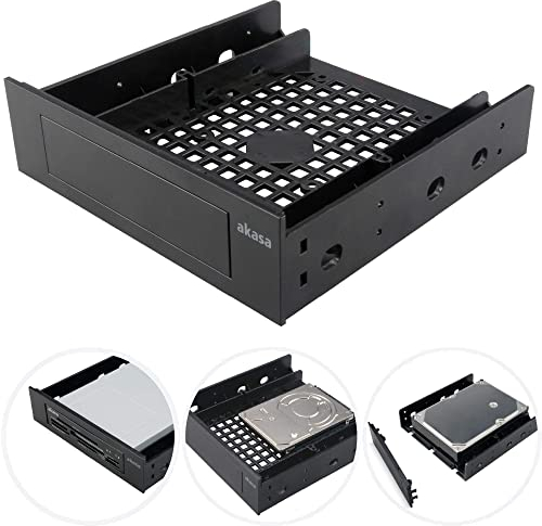 Akasa Halterahmen für 3.5 Device/SSD/HDD Adapter , 6,4 cm (2,5 Zoll) und 13,3 cm (5,25 Zoll), schwarz, AK-HDA-05