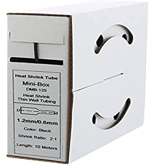 Offgridtec 10 m krympslang med lim 1,2 mm > 0,6 mm, 2:1 krympningshastighet, dubbelvägg, halogenfri, flamhämmande, vattentät kabelisolering, lätt att skära, inklusive dispenserlåda, svart