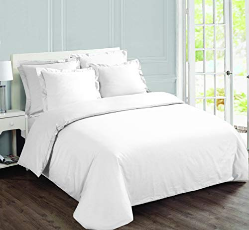 Vision Juego de Cama Reversible 100% Algodón – Blanco – Cama Kingsize (260x240 cm) – Incluye Funda Nórdica y 2 Fundas de Almohada (65x65 cm) – 57 Hilos, Suave y Confortable, Oeko-Tex