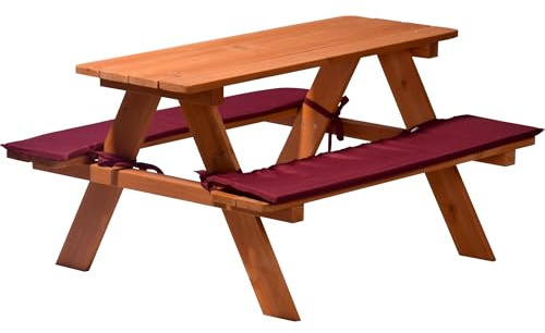 Dobar 94353FSC - Robusta panchina per Bambini, 4 posti, in Legno Certificato FSC con Cuscini abbinati, 89 x 79 x 50 cm
