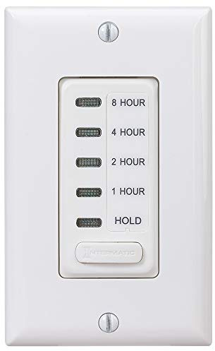 Intermatic EI220W 1/2/4/8 Hour SPST 1800-Watt In-Wall Countdown Timer, White
