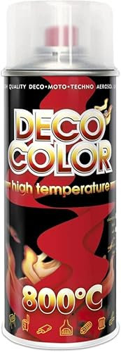 DECO COLOR Heat Resistant Spray Paint HIGH Temperature STOVES EXHAUSTS BBQ VHT XHT (Transparent)