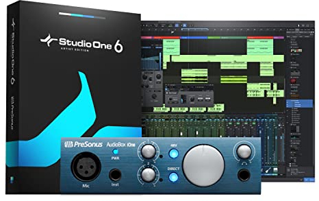 PreSonus AudioBox iOne, Audio interface, USB and iOS/iPad, For Recording, Streaming, Podcasting, with Software Bundle including Studio One Artist, Ableton Live Lite DAW