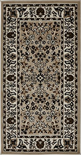 Andiamo Alfombra Oriental de Salón y Dormitorio - Decoración con Motivo Intemporal - Fácil de Limpiar - 120 x 170 cm Beige
