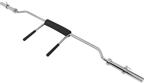 GORILLA SPORTS® Safety Squat Bar - mit Nackenpolster und gummierten Griffe, 50mm, 220 cm, bis 280kg Belastbar, inkl. Verschlüsse, Multigrip, Verchromt - Olympische Hantelstange, Kniebeugen Barbell Pad