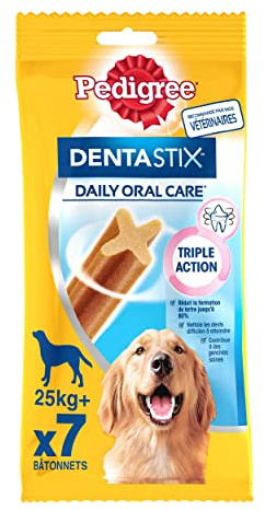 Pedigree DENTASTIX 70 Bâtonnets à Mâcher pour Grand Chiens 25kg+, 10 Sachets de 7, Saveur Poulet et Bœuf, Détartrage Dentaire Chien, Soins Dentaires pour Chien