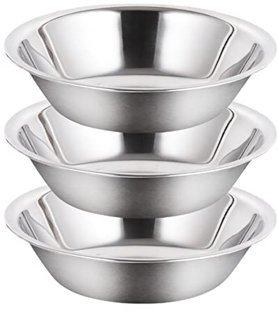 Heavy Duty Stainless Steel Mirror Finish Commercial Restaurant Mixing Bowl 3 Quart (Set of 3)