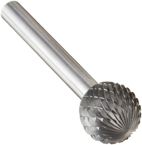 Drill America SD-6 Carbide Burr/Rotary File Ball-End Double Cut for Die Grinder 5/8 Dia. x 9/16 Cut Length with 1/4 Shank and 2-5/16 Overall Length, DUL Series