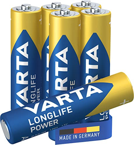 VARTA Batterien AAA, 6 Stück, Longlife Power, Alkaline, 1,5V, für Spielzeug, Funkmäuse, Taschenlampen, Made in Germany