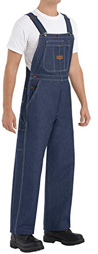Red Kap Men's Denim Bib Overall, 42W x 30L