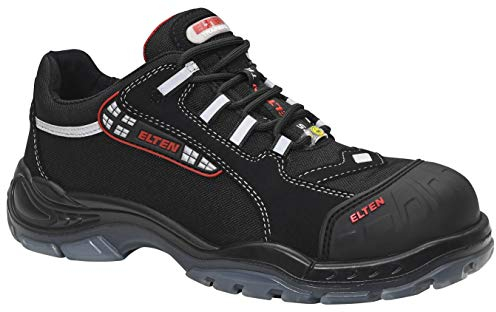 ELTEN Sicherheitsschuhe Senex Pro ESD S3S, Damen und Herren, Textil, Kunststoffkappe (Leichter als Stahlkappe), leicht, sportlich 46, Schwarz-Rot