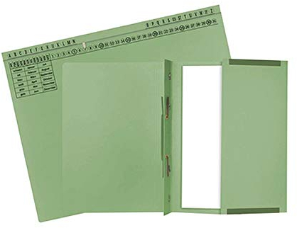 Exacompta 371125B 25er Pack Premium Kanzlei Hängehefter Exaflex Links- oder Rechtsheftung, extra starker Recycling Karton, mit dahnbarer Tasche für Büro Kanzlei und Anwälte Blauer Engel Grün