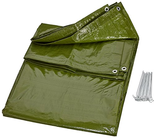 10T Zeltplane GS 200x300 wasserdichte Bodenplane Zelt-Boden Tarp Abdeckplane Grün mit Ösen & Heringe
