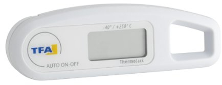 TFA Dostmann Thermo Jack digitales Einstichthermometer, 30.1047.02, Temperaturkontrolle von Lebensmittel, abwaschbar, L 116 (192) x B 38 x H 20 mm
