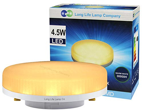 Long Life Lamp Company GX53 4.5 Watt LED Light Bulb Replacement CFL,Warm White