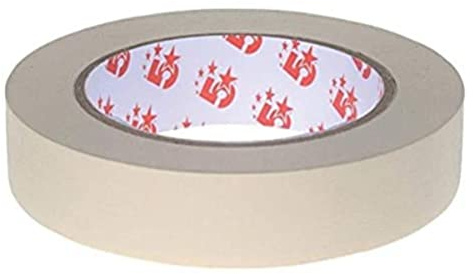 5 Star Office Masking Tape Crepe Paper 25mm x 50m [Pack 6], White