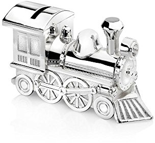 Spardose Zug/Lokomotive 15,5x5,5x8cm versilbert