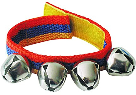 Goki 61996 - Musikinstrument - Schellenband für Arme und Beine mit 4 Glocken