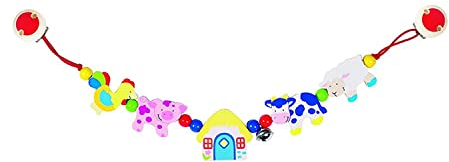 Heimess 735310 Kinderwagenkette Bauernhoftiere, mehrfarbig