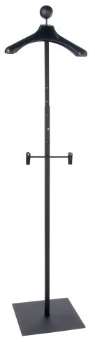 Econoco Men’s Floor Standing Costumer with Hanger, Includes Ball Top and Jacket Form, Retail Display Stand, Black