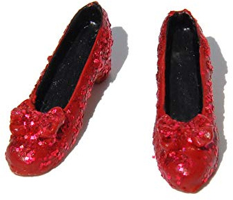 New Dolls House Miniature Accessory Ruby Slippers Shoes
