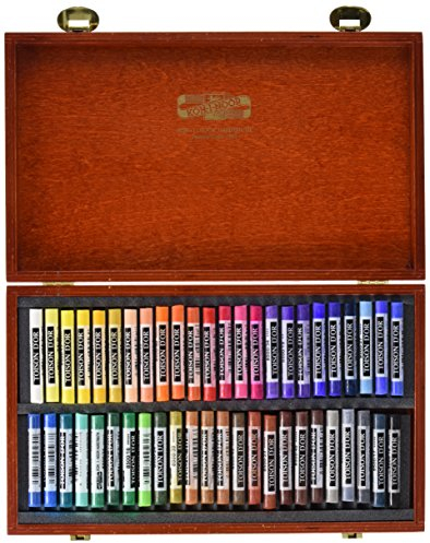 KOH-I-NOOR TOISON D'OR 8596 Weiche Künstler-Pastellkreiden im Holzkoffer (48 Stück)