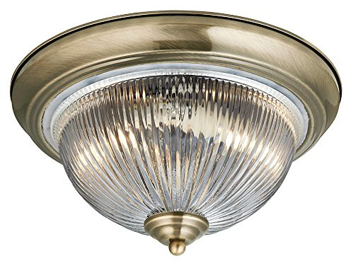 Traditional Antique Brass IP44 Bathroom Ceiling Light -4370