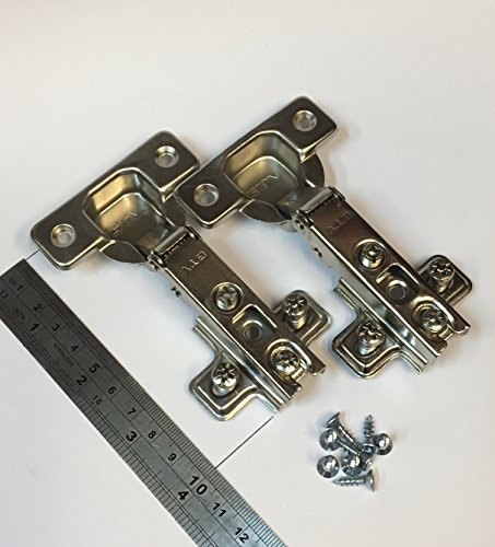 UK Kitchens 110° Kitchen Door Hinge (Nickel Plated, Automatic, Stable, Flexible) Pack of 2