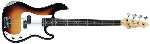 GEWA bajo eléctrico, RCB-100 sunburst, Cuerpo de madera de tilo macizo, Mástil de arce, Diapasón de madera de pakka, herrajes cromados