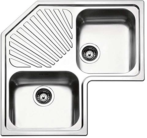 Apell Lavello Cucina angolare incasso foro Acciaio inox 2v Roma cm 83 Inox