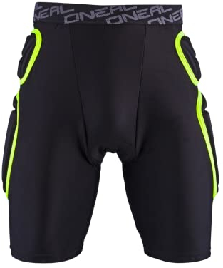 O'NEAL | Protektoren-Hose | Motocross Enduro Motorrad | Beständiger High-Density EVA Schaum, Integrierte Belüftungspads, elastischer Taillenbereich | Trail Short | Erwachsene | Schwarz Lime | Größe XL