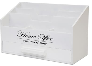 Druline Porta Lettere Home Office Letterbox Vassoio Lettera Organizer Legno Shabby Chic Country - bianco, 18 cm x 30 cm x 12 cm