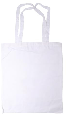 LOOLIPO - GRANDS SACS SHOPPING BLANCS EN COTON - 12 tote bag à décorer - 37 x 42 cm - Supports à personnaliser - Supports en coton - Loisir créatif - Activité manuelle - L515000
