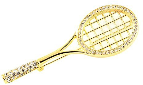 Brosch, tennis tennisklubba strass förgylld nål