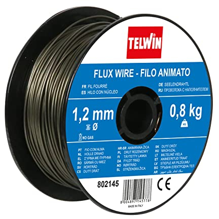 Telwin 802145 Fülldraht, Spule, 1,2mm Durchmesser, 0,8kg, Grau, 1,2 mm - 0,8 kg