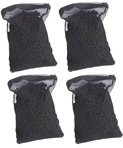 CNZ Media Filter Bags Activated Carbon Charcoal Aquarium Fish Tank Pond Canister Filter, 4 lb., Black (CNZ_C4PK)