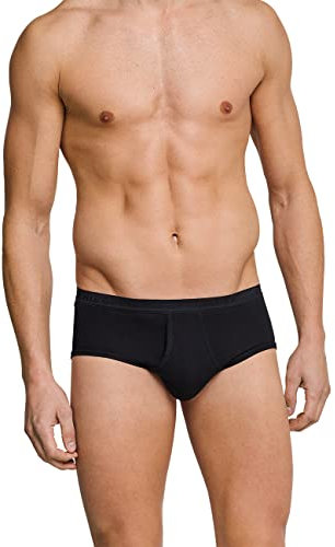 Schiesser Herren Sportslip Mit Eingriff - Original Feinripp Slip, Schwarz_005128, M EU